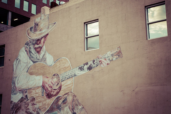 Guitar Playing Cowboy Mural