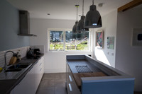 Kitchen facing the back yard