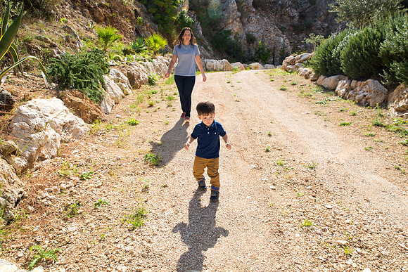 Day 2  - Sebby running down driveway