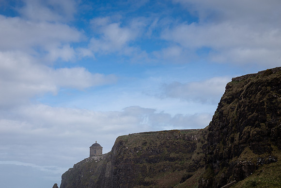 Mussenden Temple as seen from the beach below